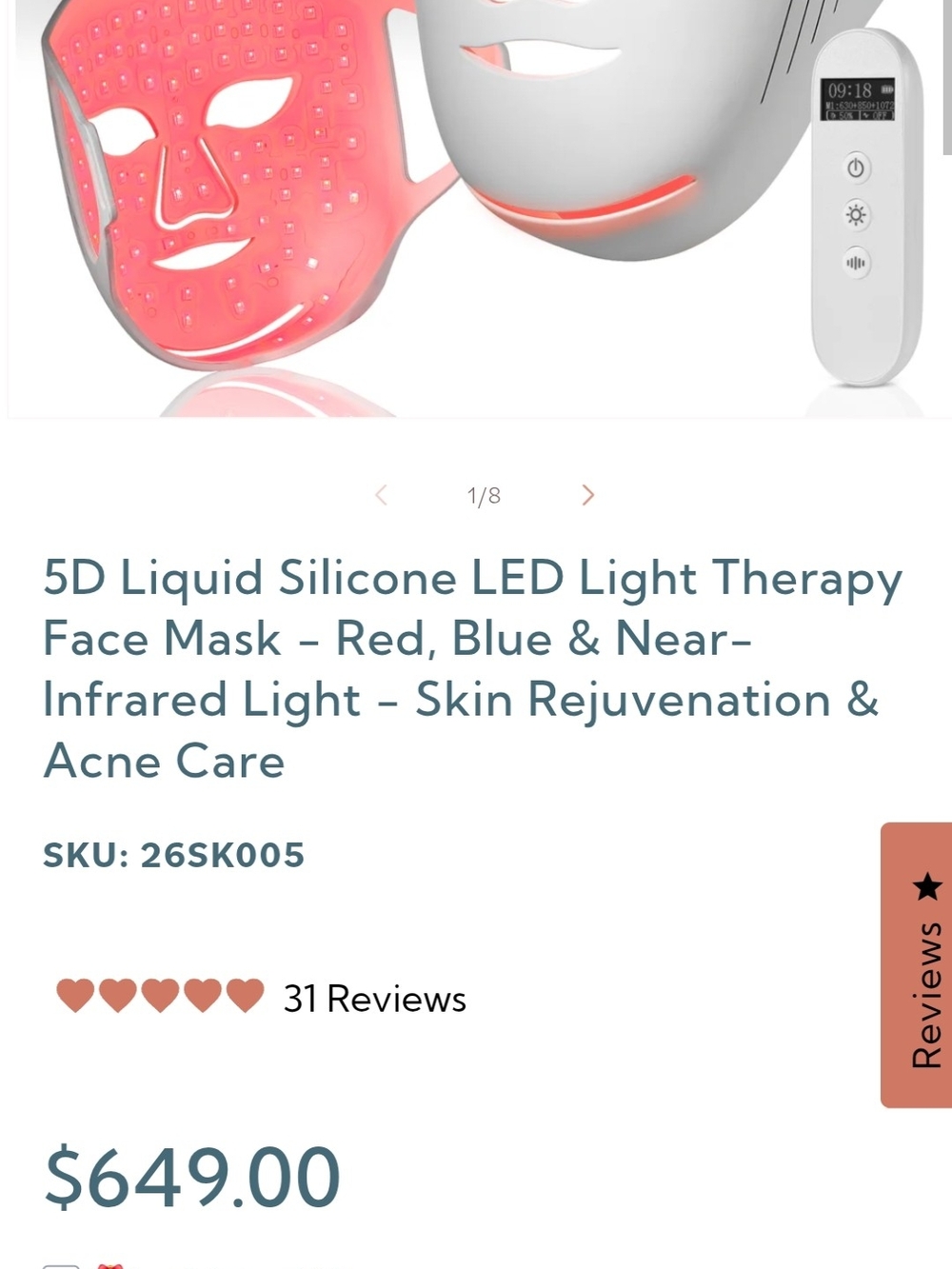 LOVERY 4D LED Light Therapy Mask - Pink - Picture 3 of 10